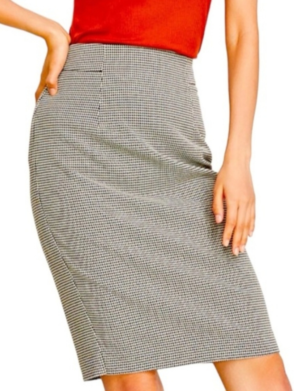 NWT On 34th Women's Double-Weave Houndstooth Pencil Skirt - Size 4